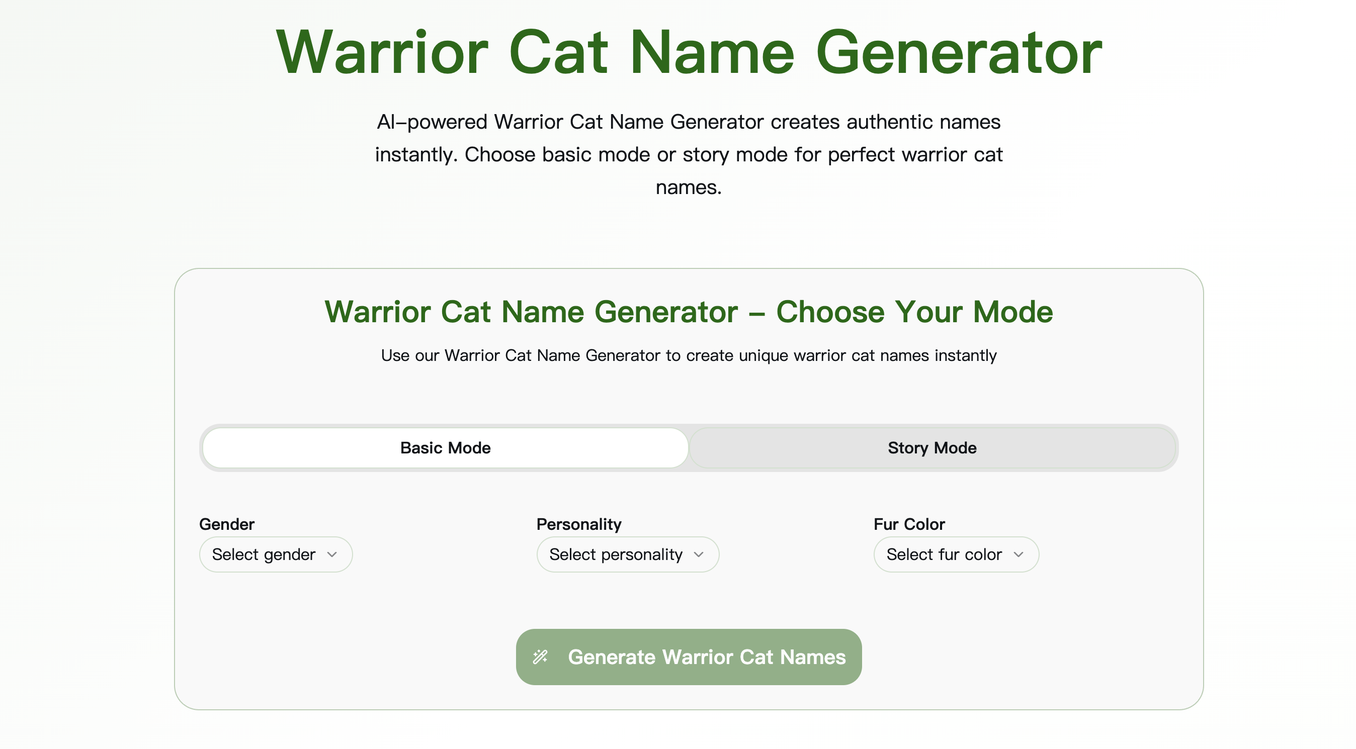Warrior Cat name generator